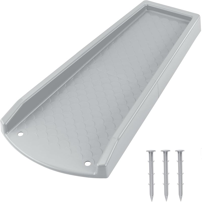Ogutter Splash Blocks for Gutters Downspouts, 24" Downspout Extensions for Rain Water Drainage, Thickened Gutter Splash Guard with Fixing Piles(1 Pack, Gray) - Image 1